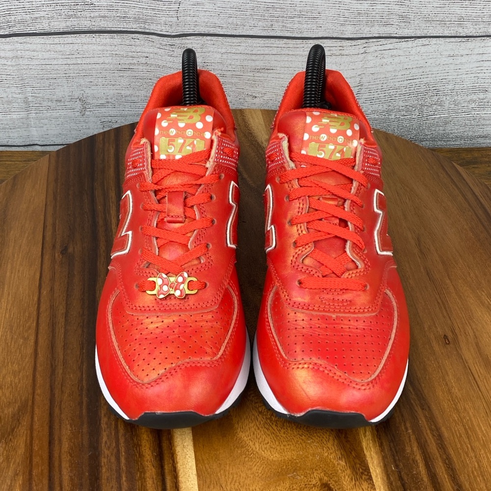 New Balance x Disney 574 Red Minnie Mouse Bow Shoes Women’s Sneaker Size 7 - Picture 8 of 12